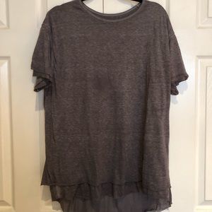 Dark grey multilayered high low tee